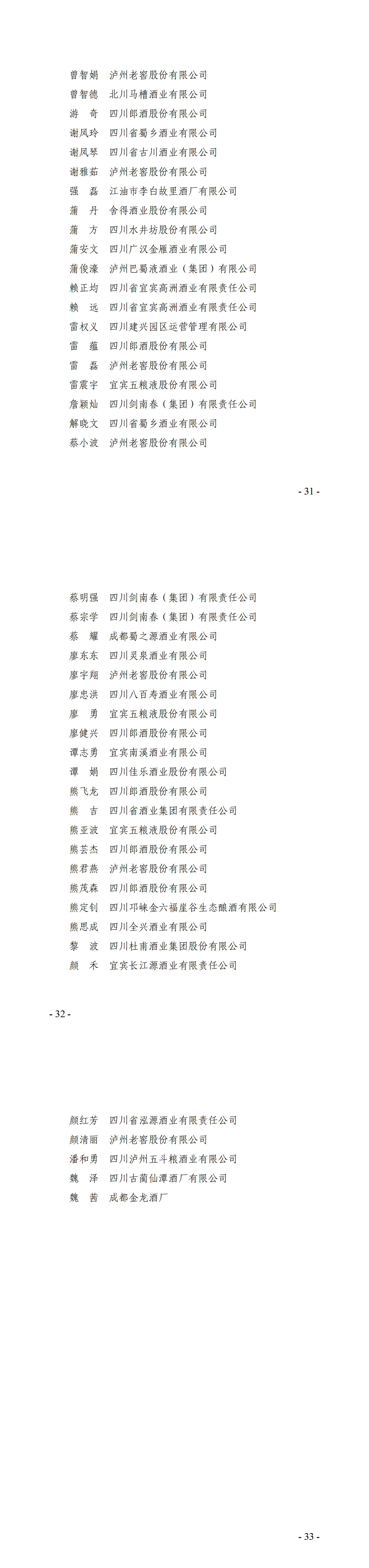 四川省酒業(yè)協(xié)會(huì)關(guān)于聘任四川省白酒評委的通知